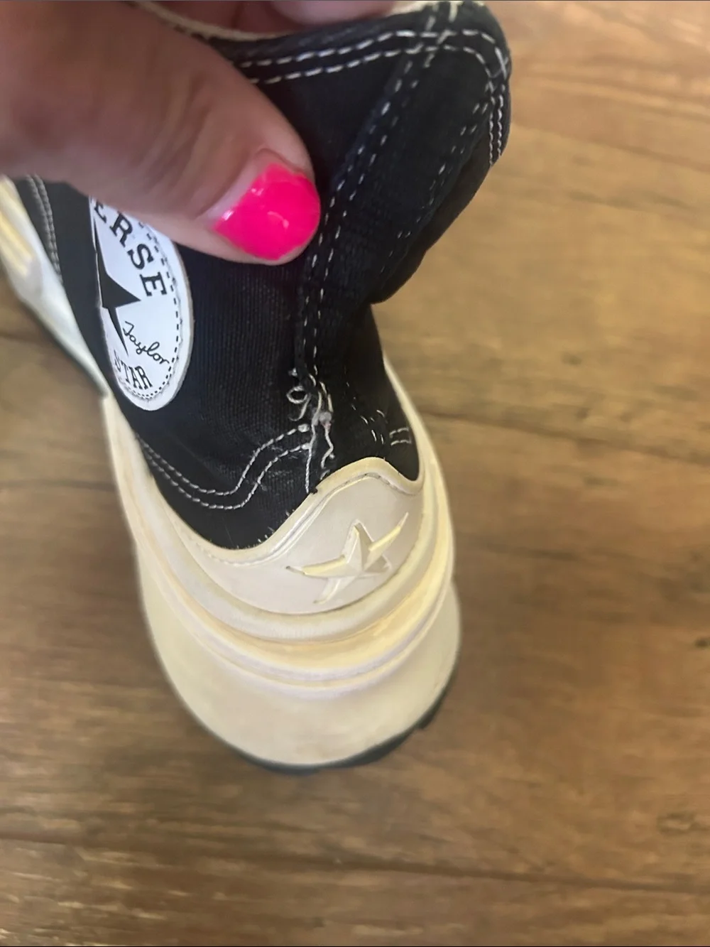 Converse Black and White High-Top Sneakers - Picture 3 of 9